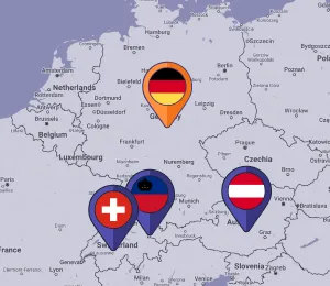 UDS Systems offices map (Microsoft solutions IT company) - DACH region