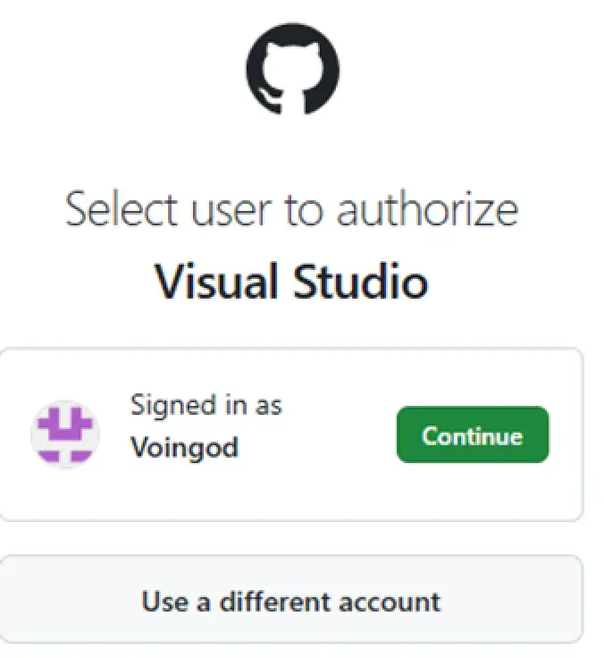 Github Copilot Visual Studio logging into the system