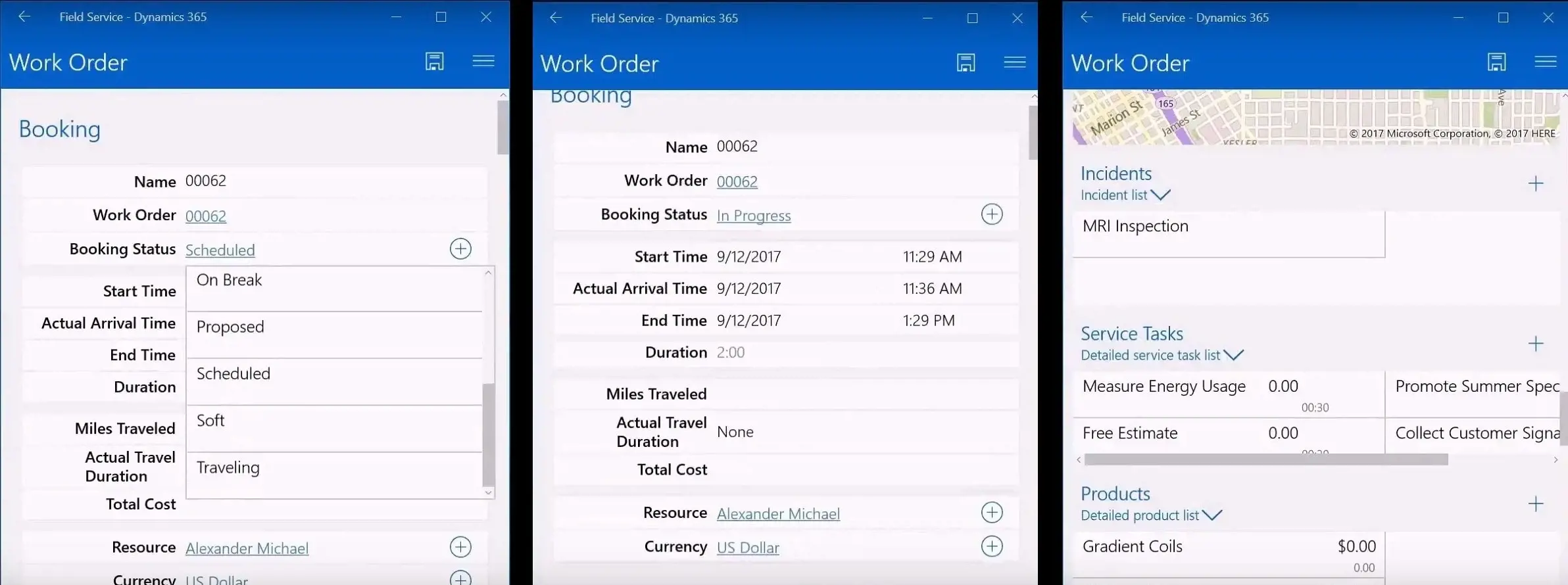 How MS Dynamics 365 Field Service Works - work order in mobile app