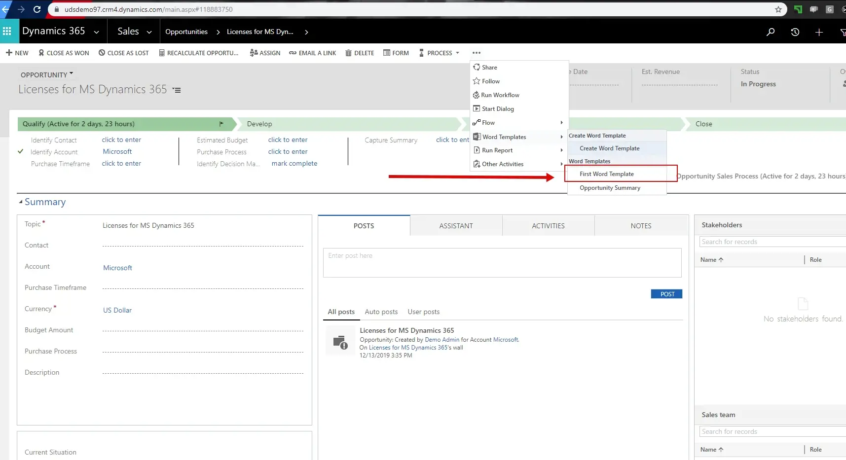 Word Templates for Dynamics 365 - licenses for MS Dynamics 365