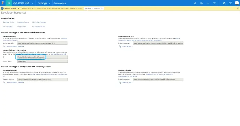 Dynamics 365 Reports and Data Export Add-Ons - Organization ID