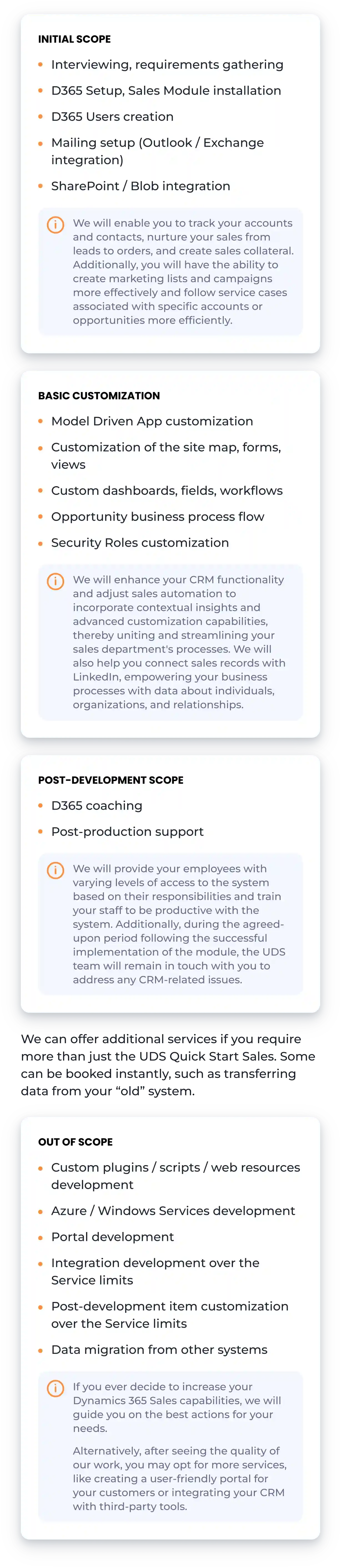 what Dynamics 365 Quick Start Sales service from UDS Systems includes