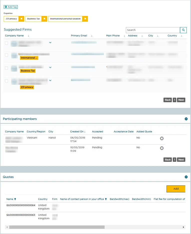 Cross-data tagging functionality - Accounting Client Portal based on D365
