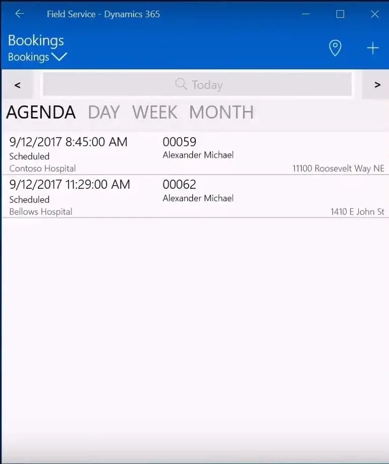 How MS Dynamics 365 Field Service Works - agenda/day/week/month view