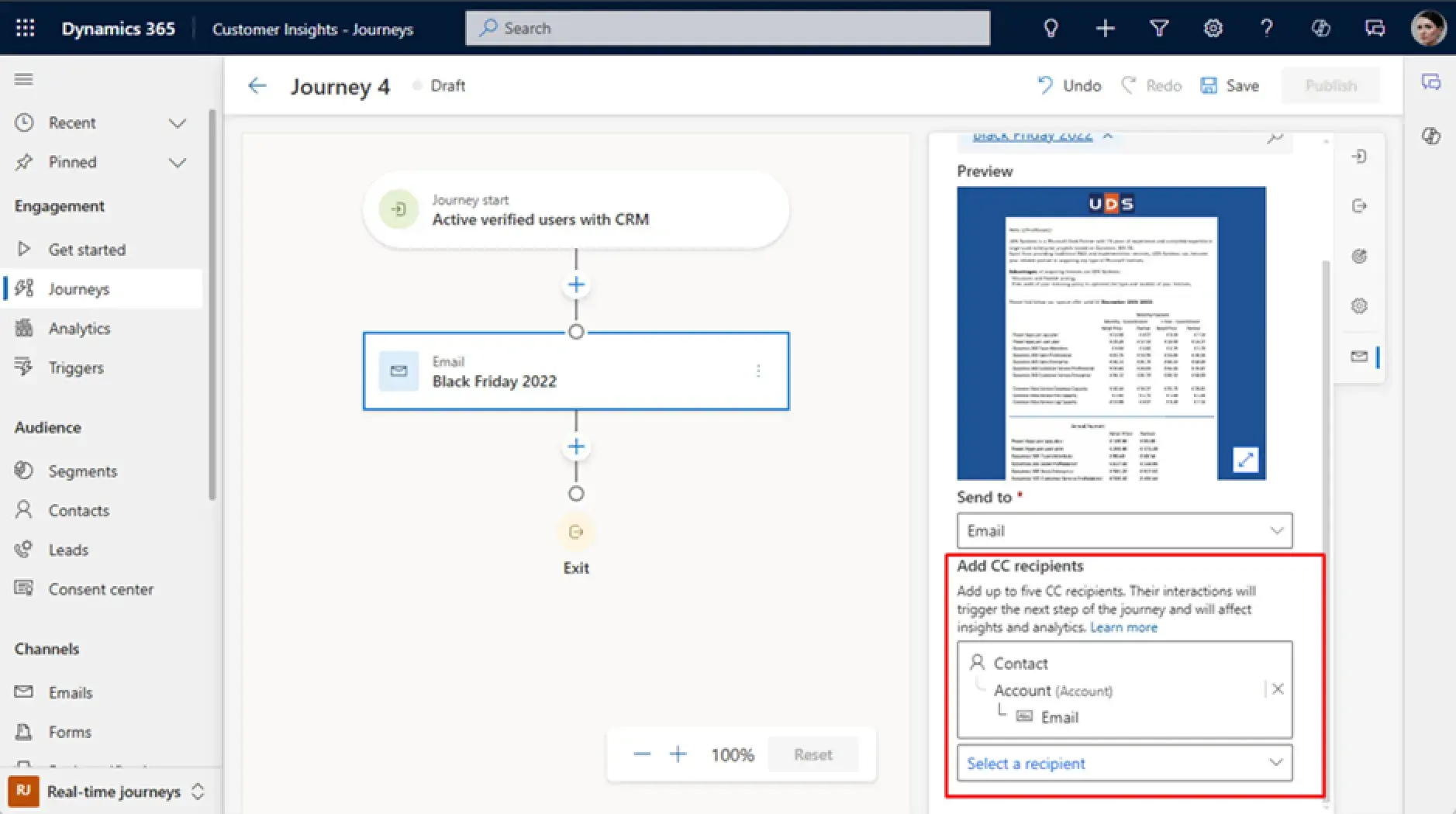 how to add email carbon copy in dynamics 365 customer journey step by step guide