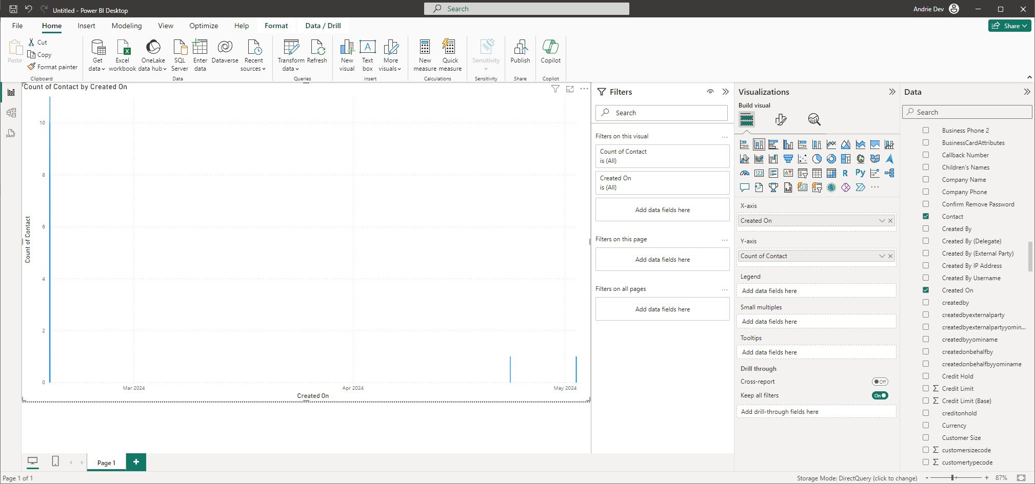 Power BI Integration with Dynamics 365 - report creation