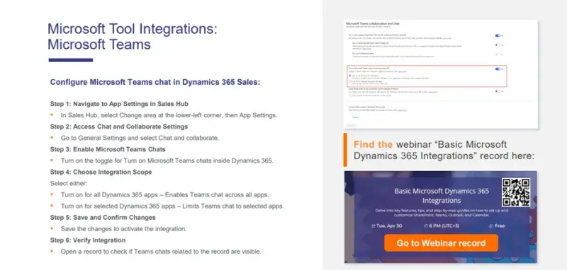 Dynamics 365 Customer Insights Integrations - Microsoft Tool Integrations - Microsoft Teams
