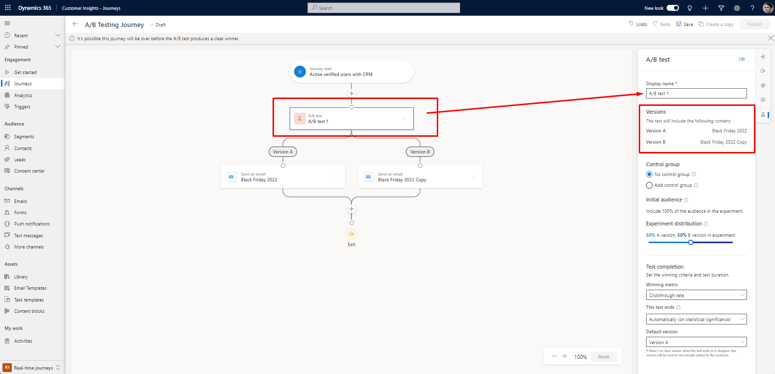 A/B Testing for Segment-Based Journeys in Dynamics 365 - Step-by-Step Guide