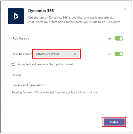 How To Integrate Microsoft Dynamics 365 And Microsoft Teams - install Microsoft Teams channel