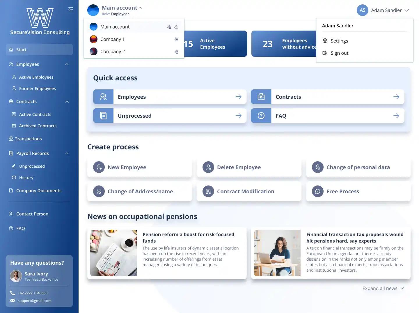 Web Application for Healthcare Based for Dynamics 365 - example 1