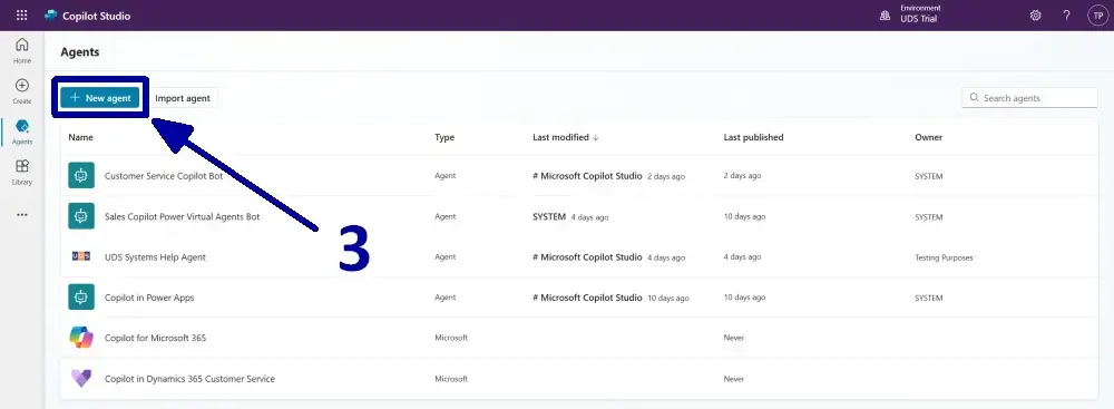 instructions how to create an AI Agent with Microsoft Copilot Studio