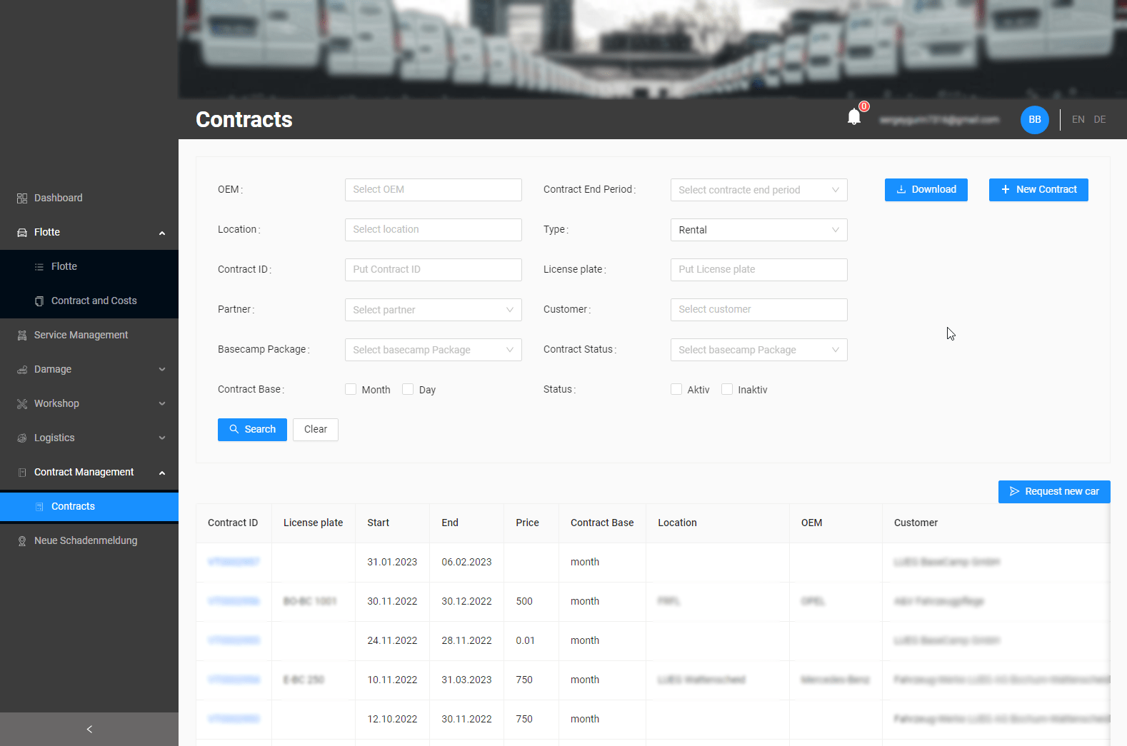 Contracts Sorting (portal based on D365)