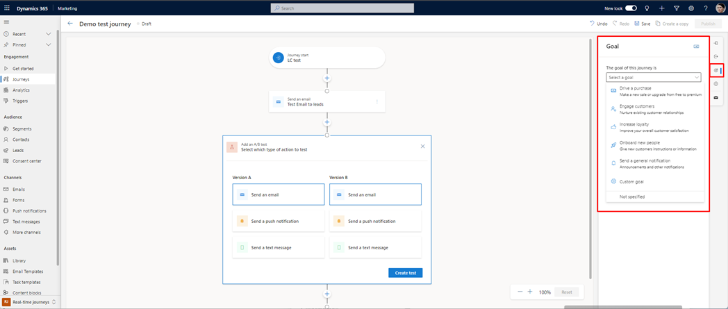 Creating Real-time Marketing Customer Journeys in Dynamics 365 - Setting the Journey goal