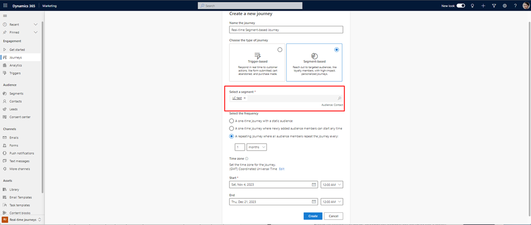 Creating Real-time Marketing Customer Journeys in Dynamics 365 - Setting Up a Segment-based Journey