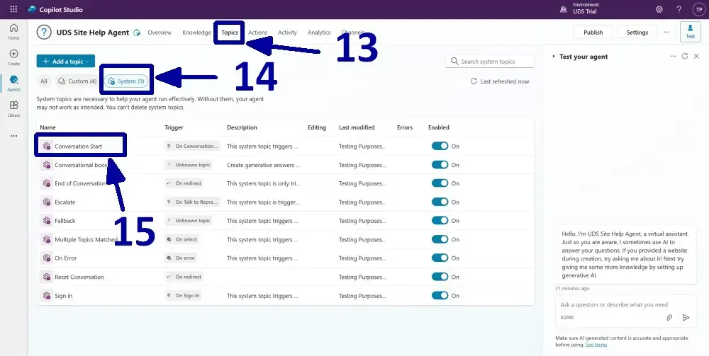 Creating An AI Agent With Copilot Studio- detailed instructions