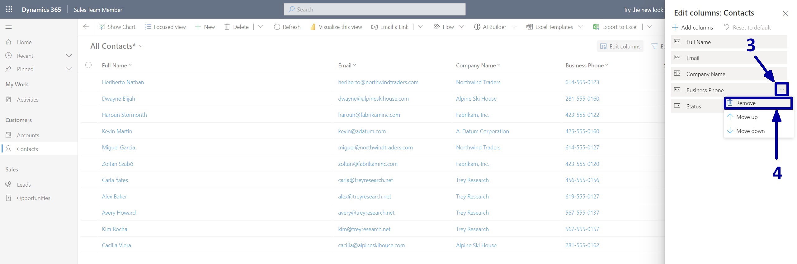 how to Add/Delete/Rearrange Columns in Dynamics 365 Personal View