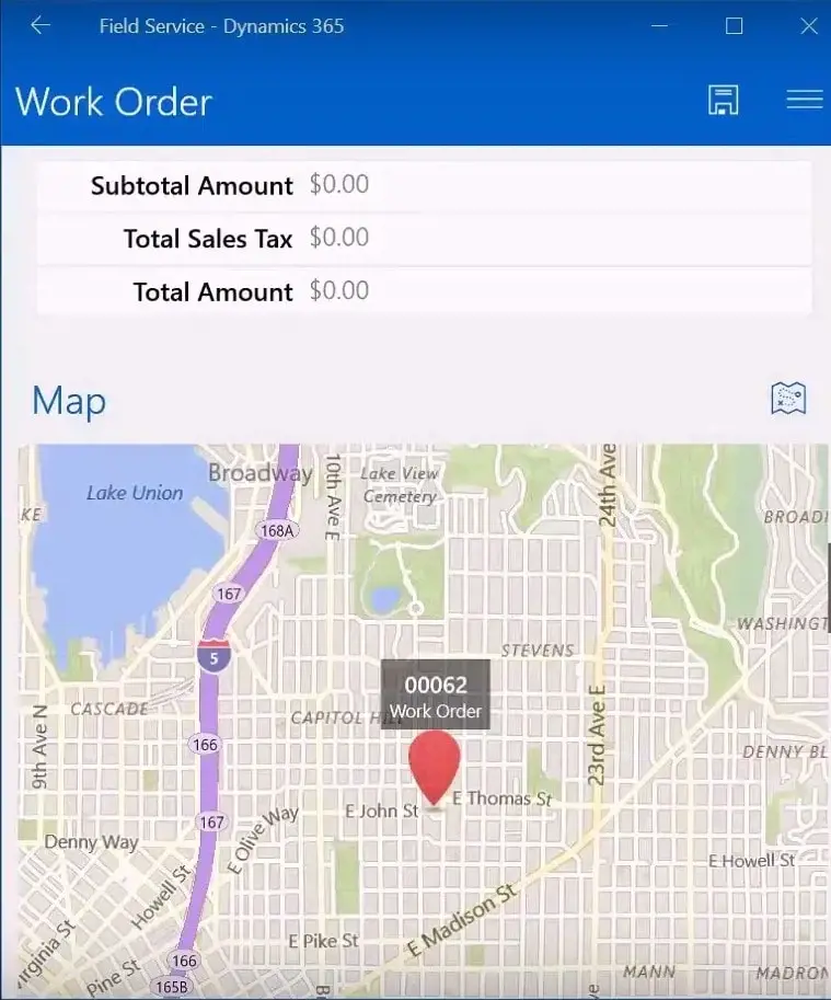 How MS Dynamics 365 Field Service Works - work order in mobile app