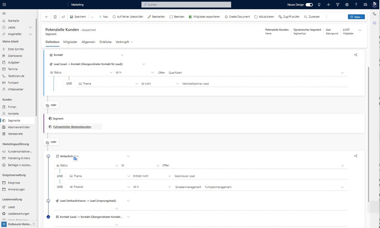 Dynamics 365 Marketing features - Dynamic Segment