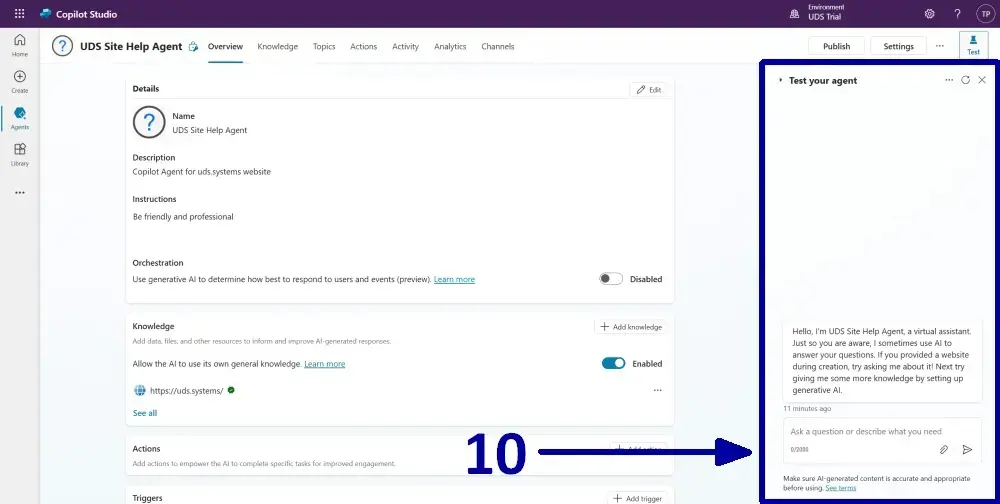 Copilot AI agent - instructions how to create