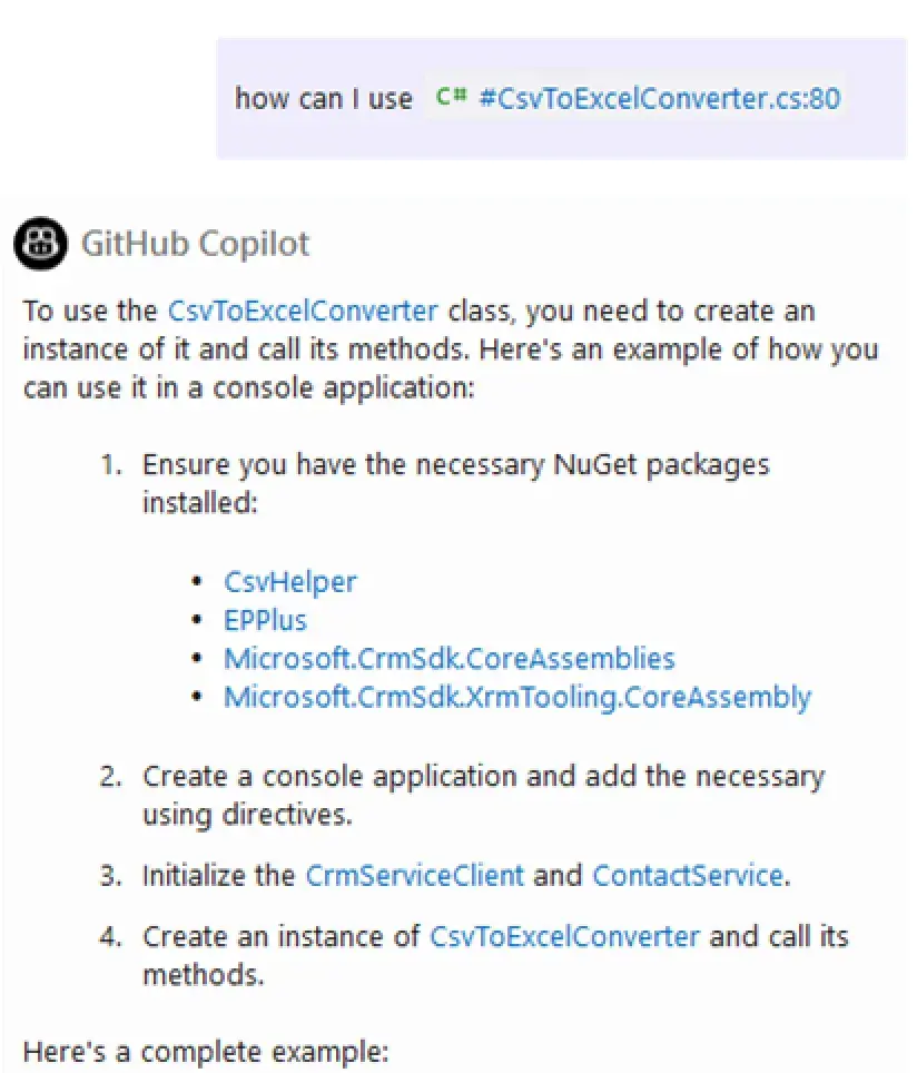 Github Copilot Visual Studio - use cases
