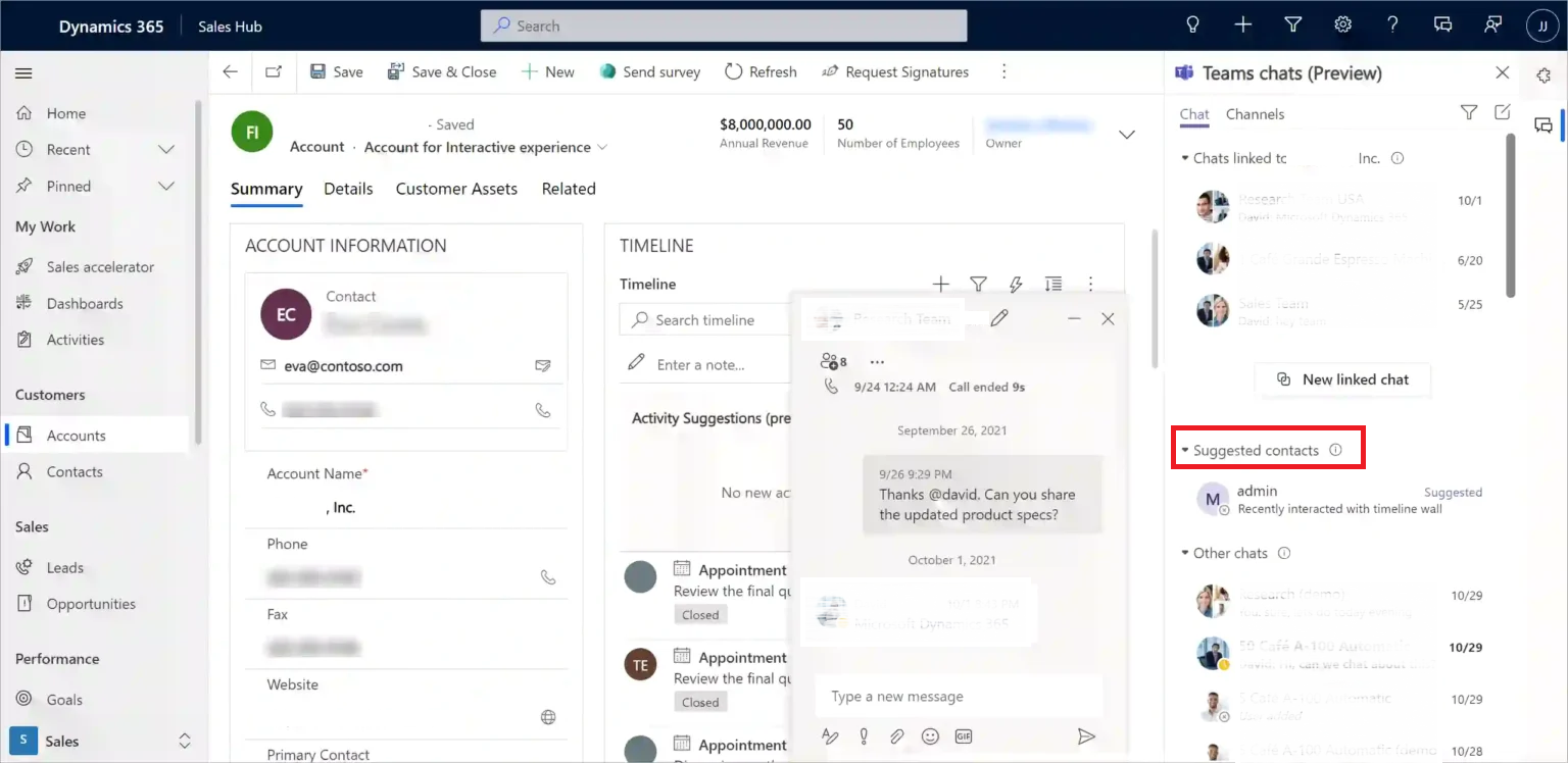 Collaboration Experience with Dynamics 365 and Teams - Smart Contacts and Enhanced Collaboration