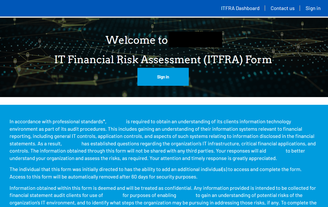 Microsoft Power Pages Portal - Initial Portal Page