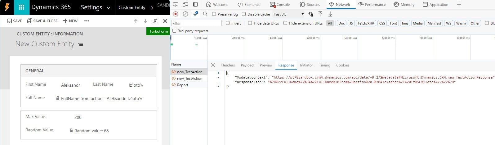 Actions in Microsoft Dynamics 365 CRM - Calling Action from JavaScript
