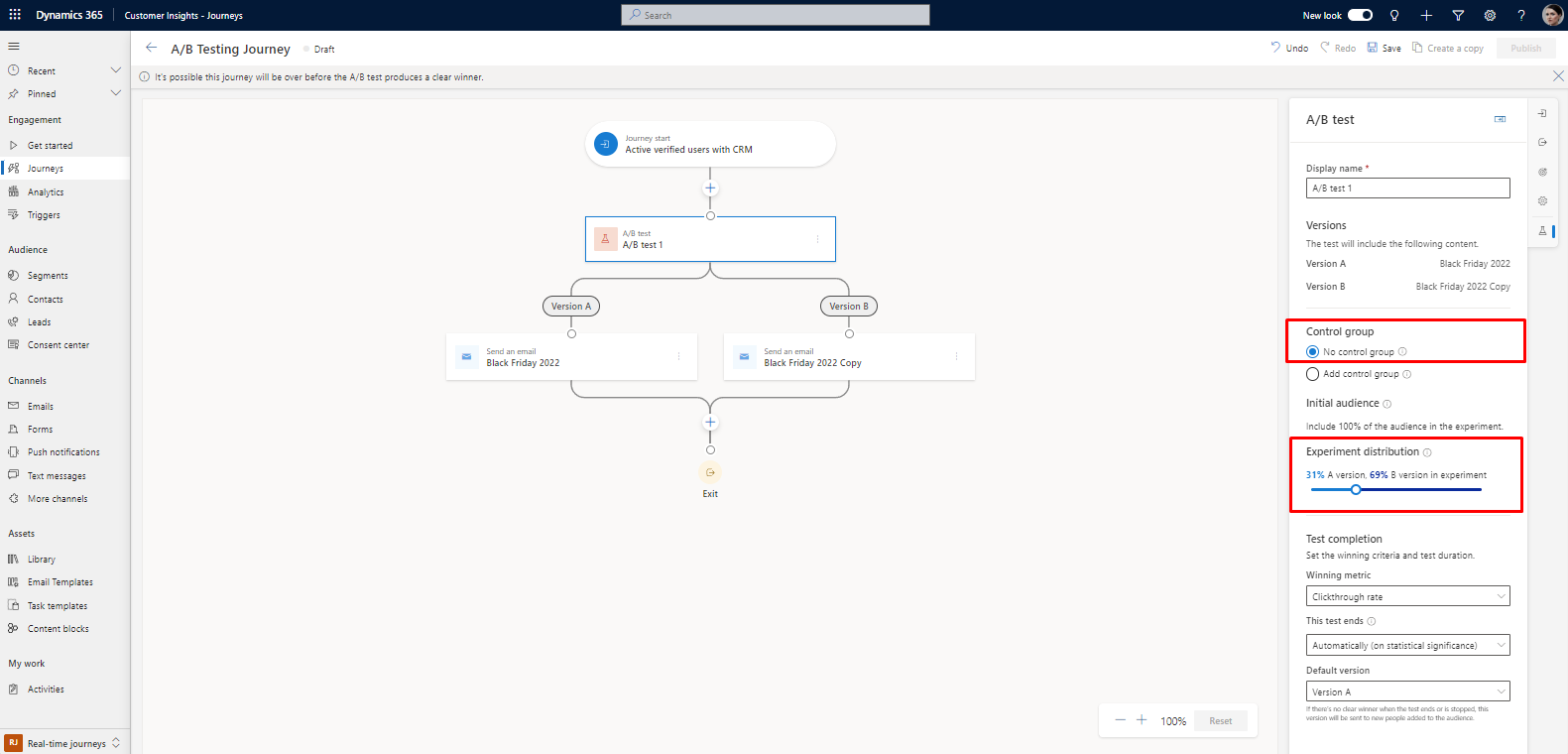 A/B Testing for Segment-Based Journeys in Dynamics 365 - Step-by-Step Guide