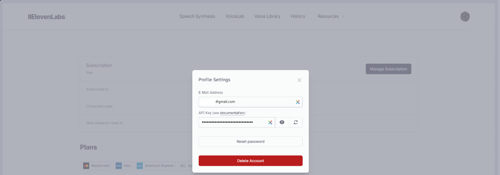 Creating a Voice-Powered Translator with the Help of ChatGPT and Eleven Labs Service - Profile Settings