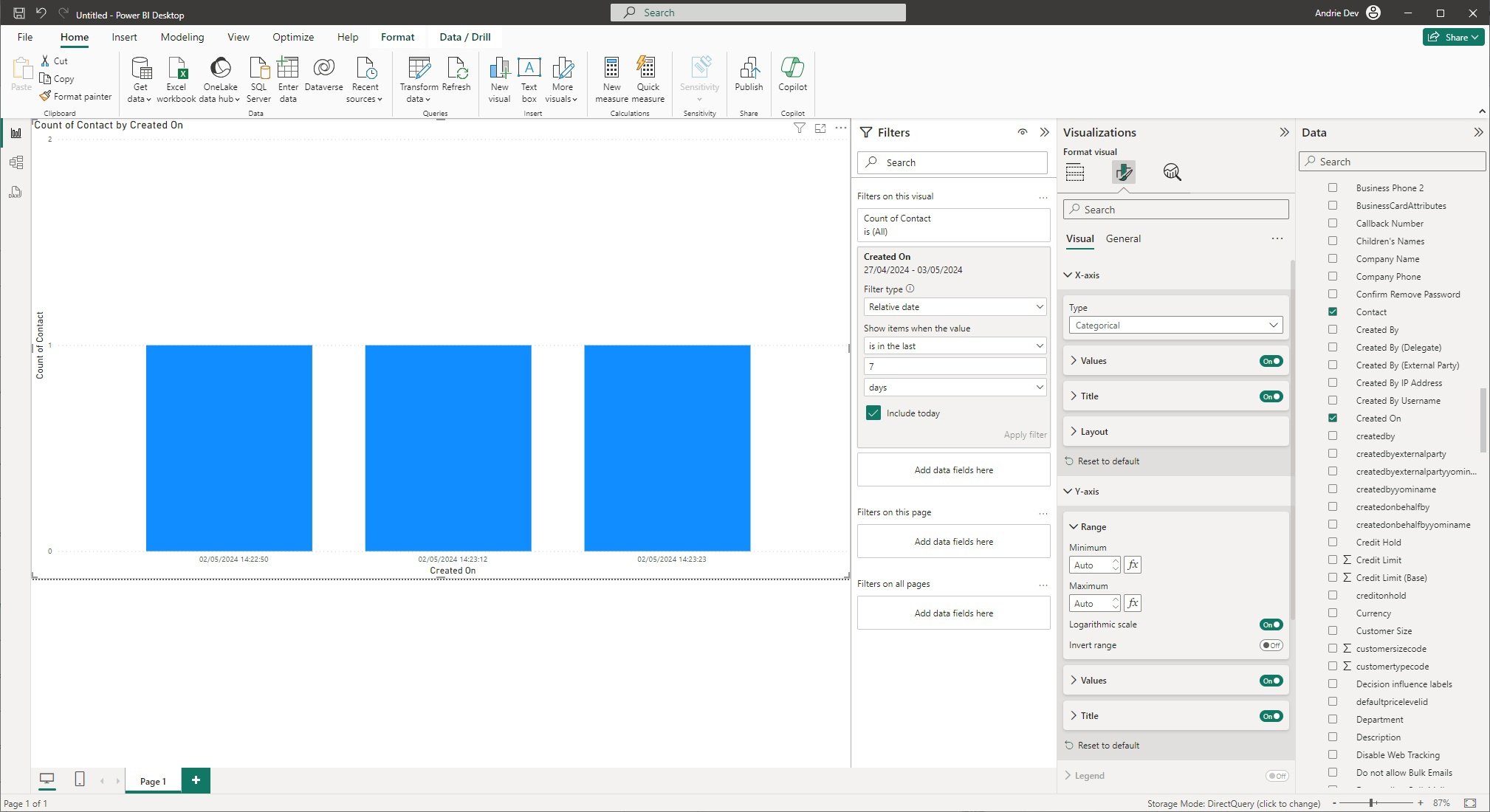Power BI Integration with Dynamics 365 - report creation