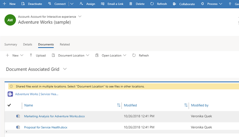 Collaboration Experience with Dynamics 365 and Teams - File Synchronization