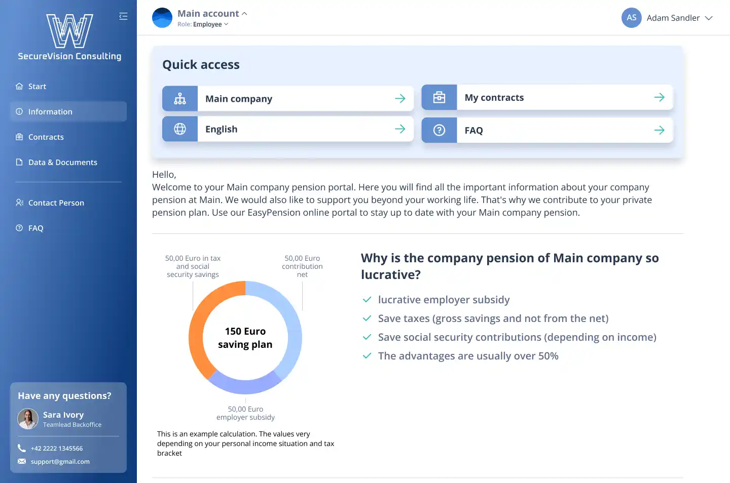 Web Application for Healthcare Based for Dynamics 365 - example 3