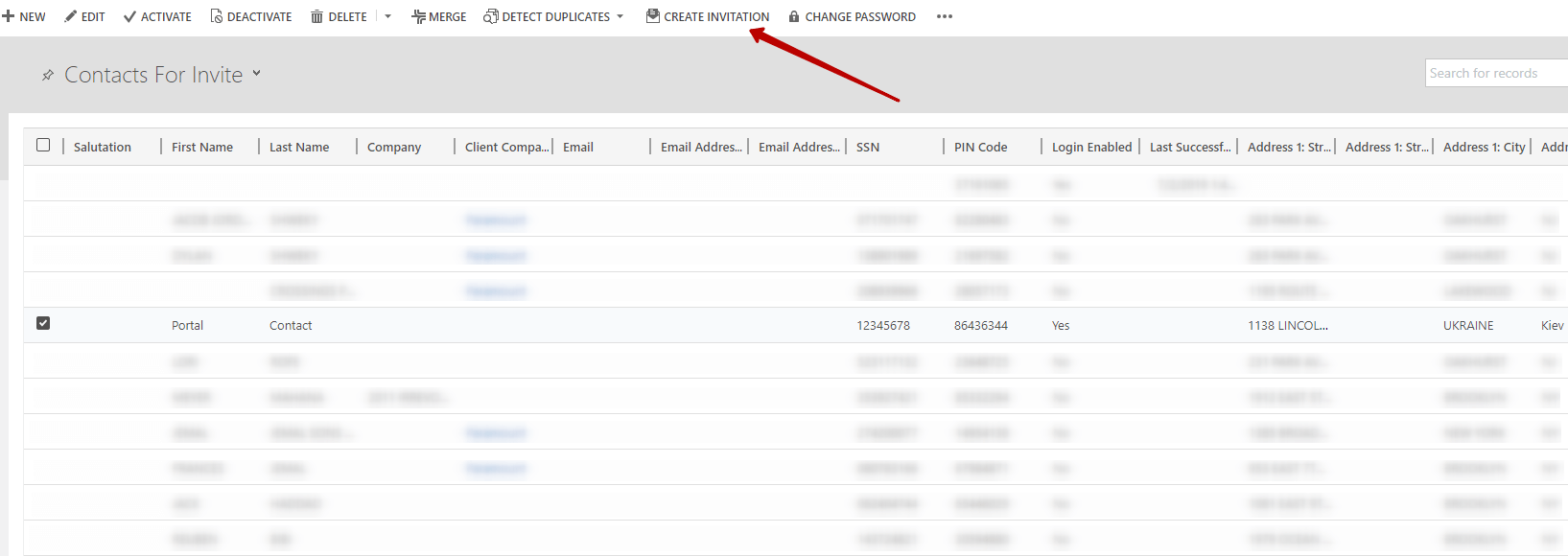 Create invitation emails for specific Contact from Dynamics 365 - D365 Portal