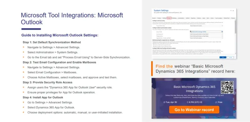 Dynamics 365 Customer Insights Integrations - Microsoft Tool Integrations - Microsoft Outlook