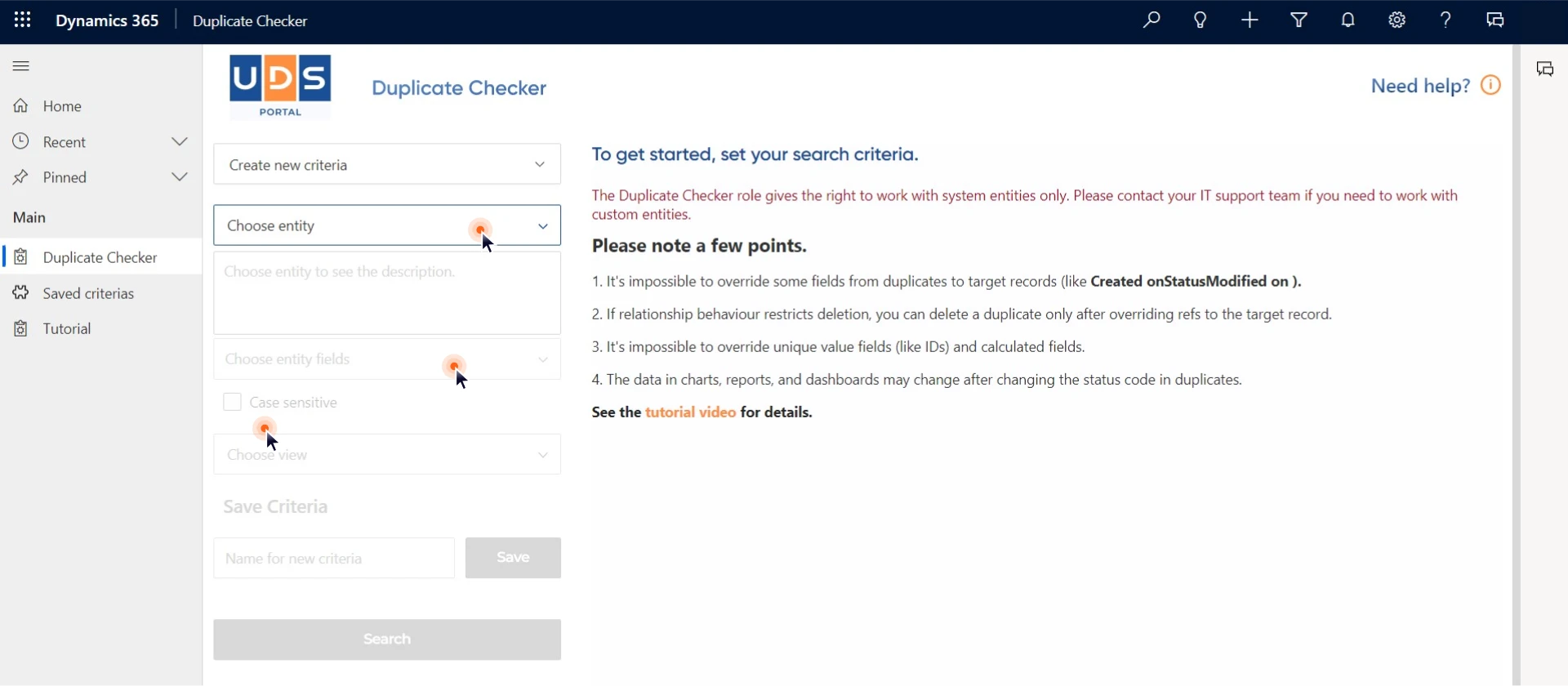 How to use UDS Duplicate Checker - free add-on for Dynamics 365 - step 1