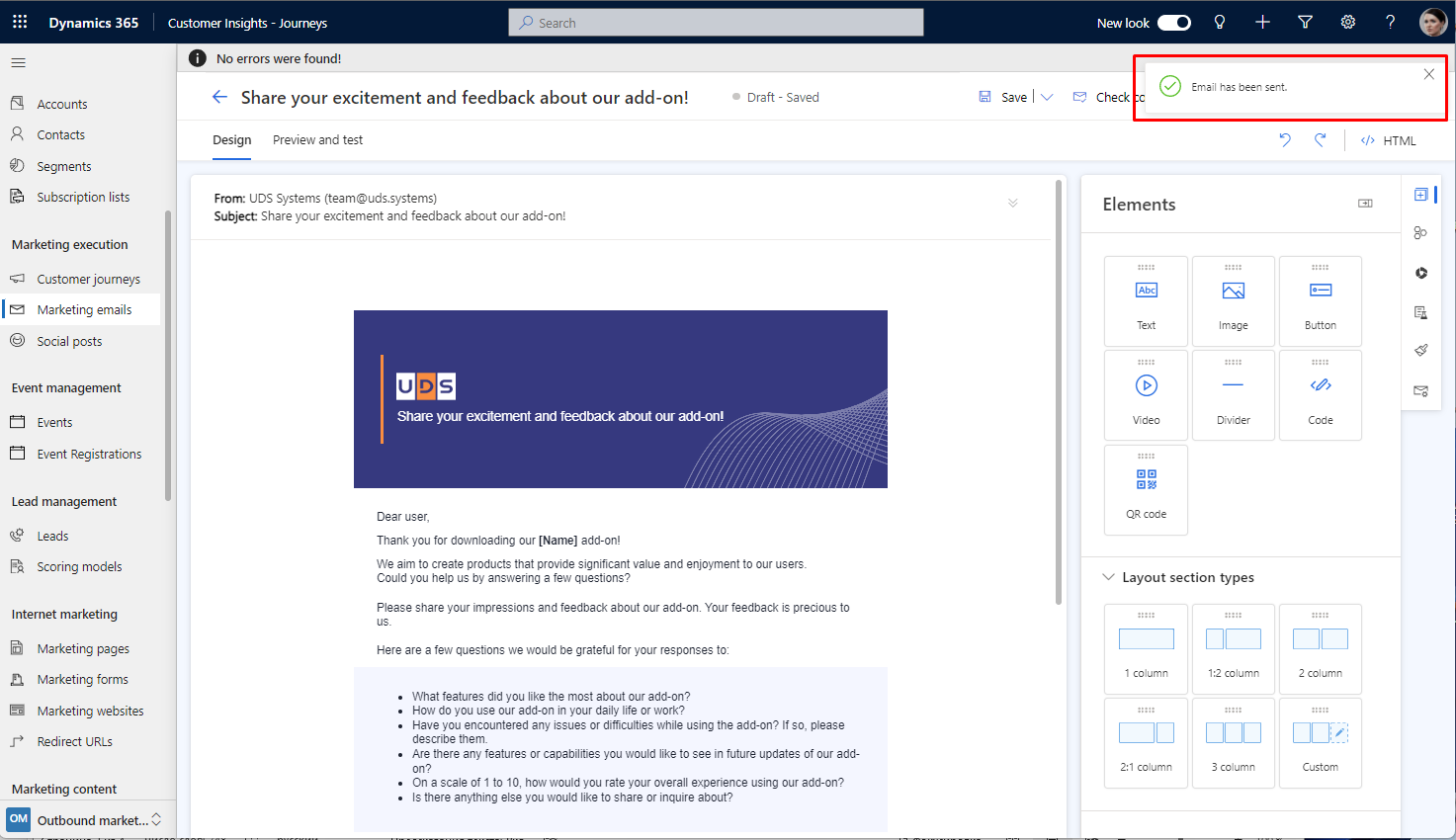 Sending a Test Email in Dynamics 365 Customer Insights - Step-by-Step Guide