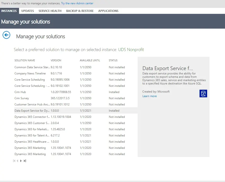 Dynamics 365 Reports and Data Export Add-Ons - manage solutions