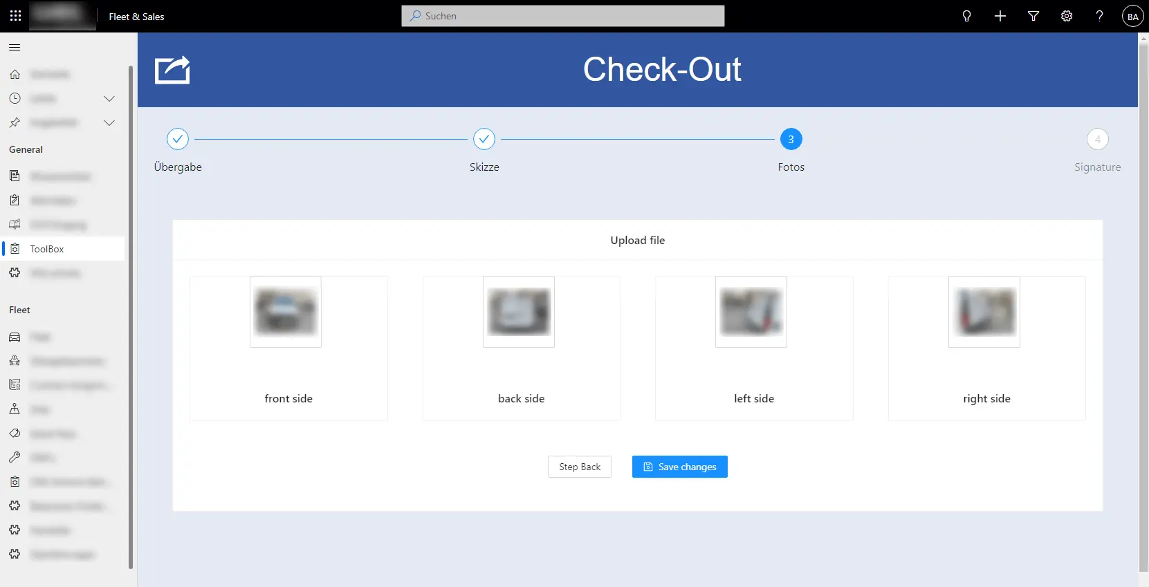 managing the fleet efficiently - D365 Portal real case - Check-out