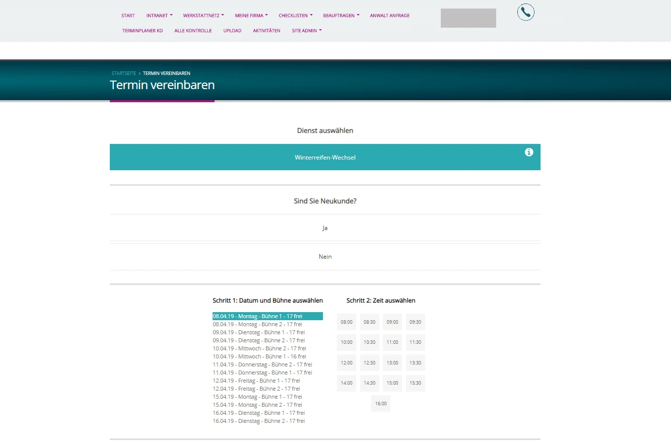 Calendar planner in the Dynamics 365 Portal