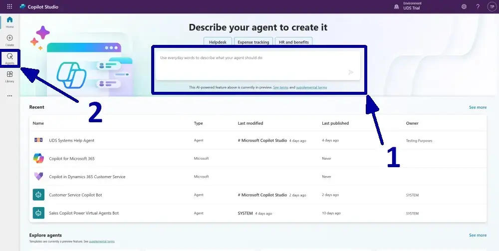 Creating an AI Agent with Microsoft Copilot Studio step by step