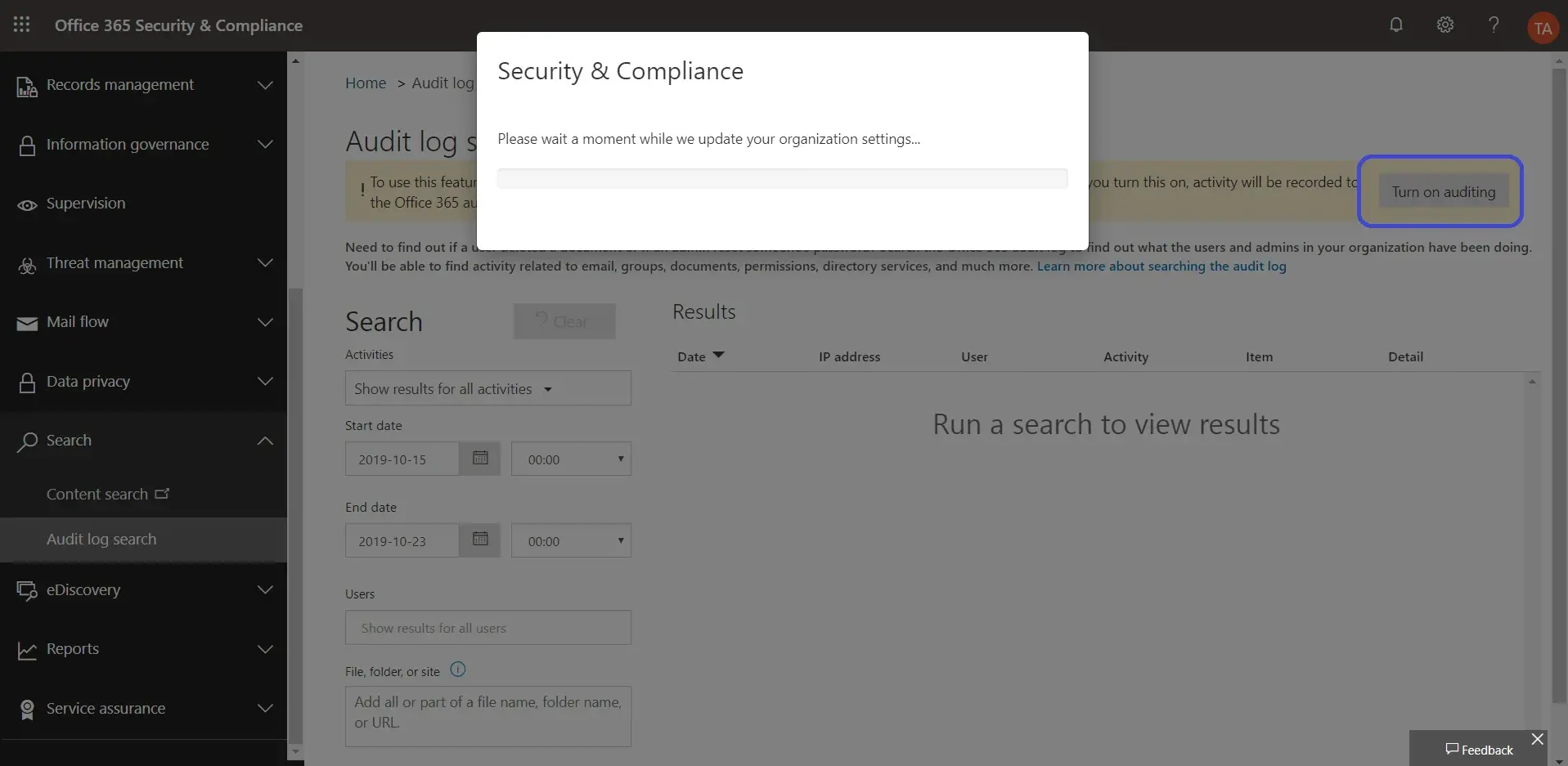 Enable Dynamics 365 Auditing - Security and Compliance