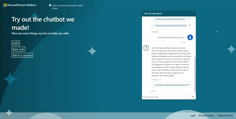 creating a chatbot in Microsoft Copilot Studio