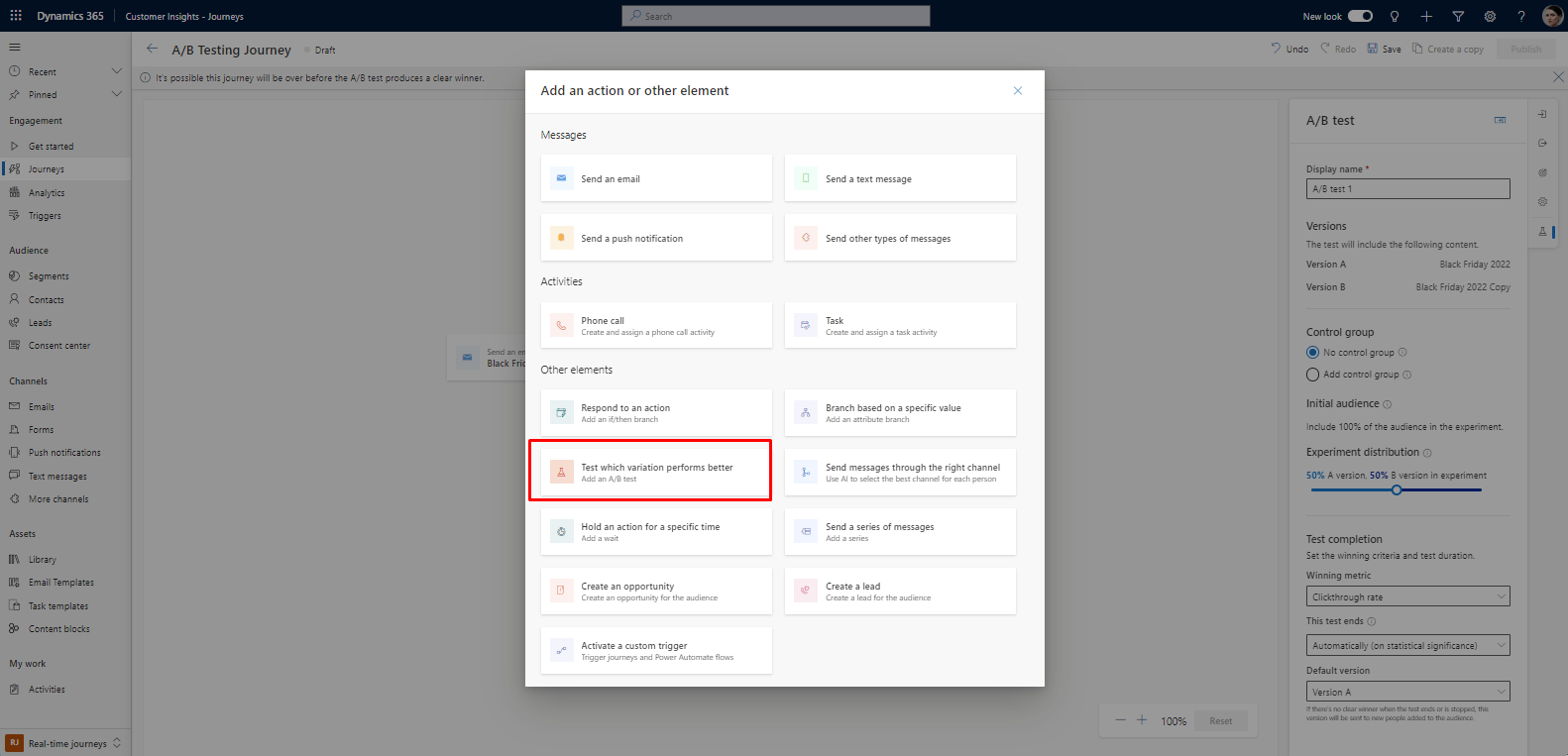 A/B Testing for Segment-Based Journeys in Dynamics 365 - Step-by-Step Guide