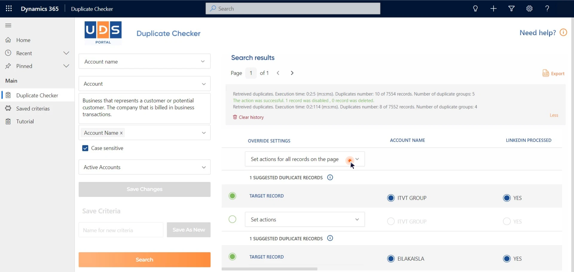 How to use UDS Duplicate Checker - free add-on for Dynamics 365 - step 5