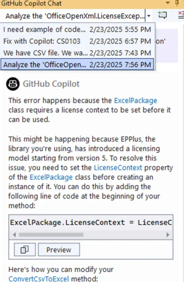 GitHub Copilot prompts
