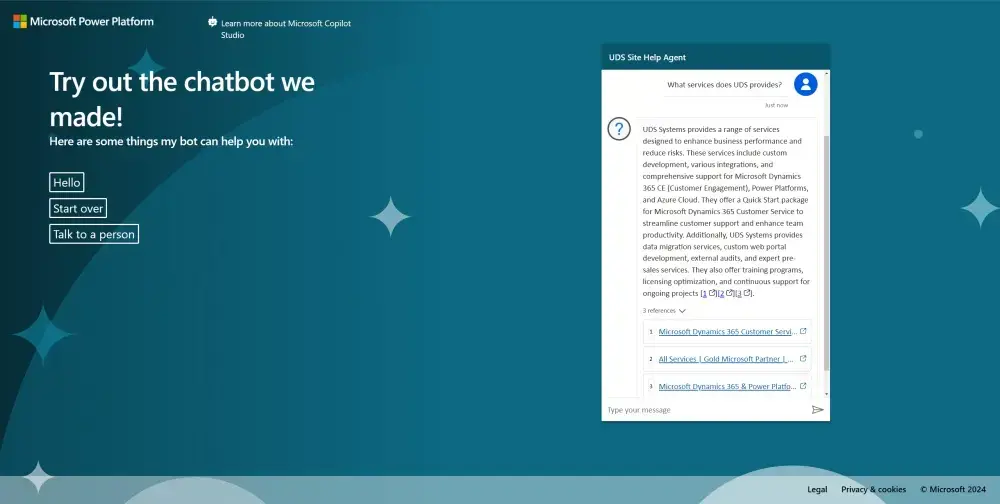 creating a chatbot with Microsoft Copilot