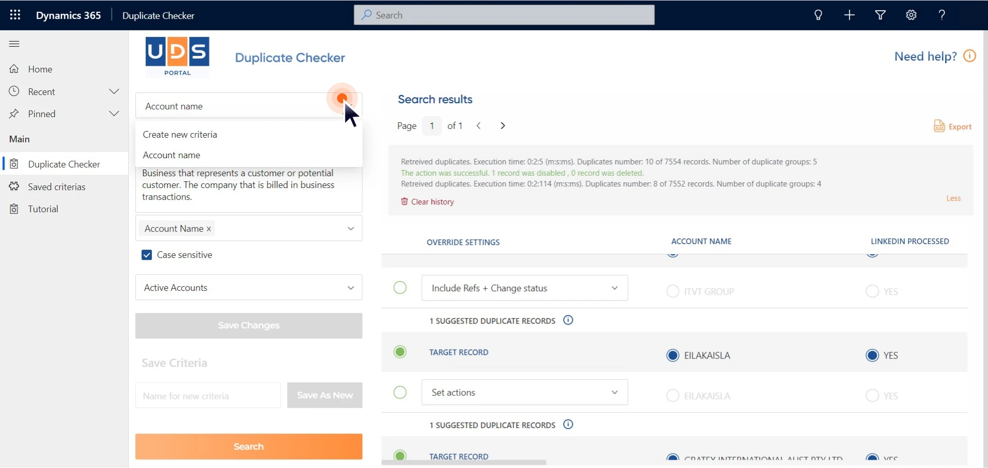 How to use UDS Duplicate Checker - free add-on for Dynamics 365 - step 6