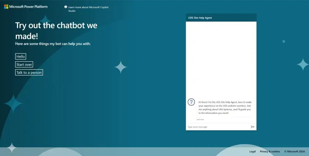 creating a chatbot with Copilot