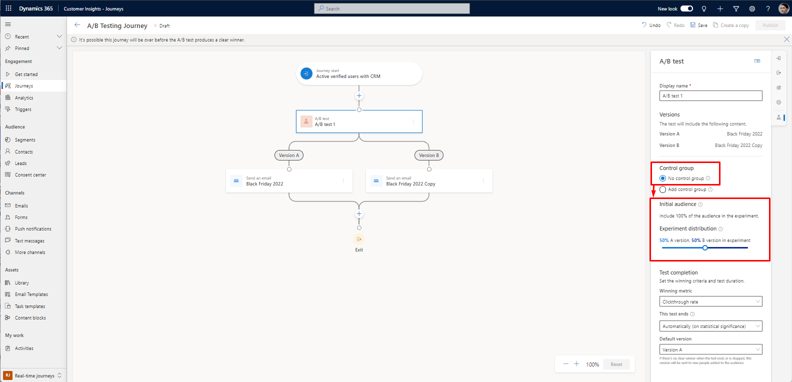 A/B Testing for Segment-Based Journeys in Dynamics 365 - Step-by-Step Guide