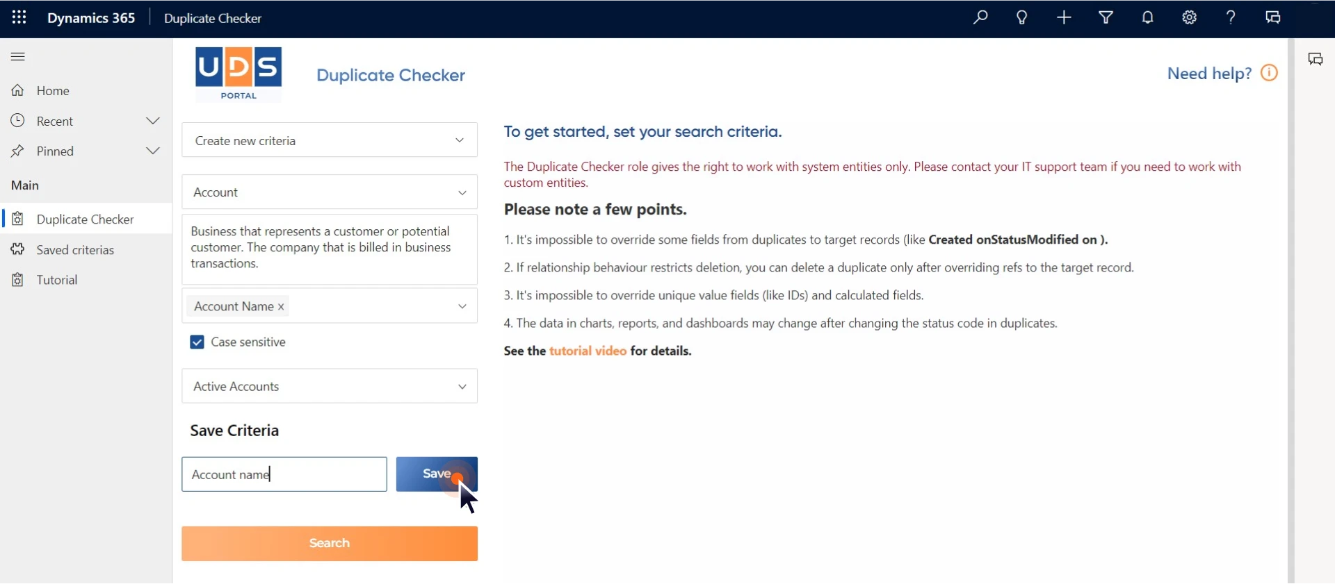 How to use UDS Duplicate Checker - free add-on for Dynamics 365 - step 2